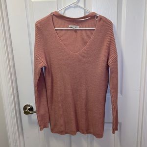 Blush American Eagle deep-v sweater